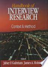 Image of Handbook of Interview Research : Context & Method