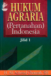 Image of Hukum Agraria (Pertanahan Indonesia) Jilid 1