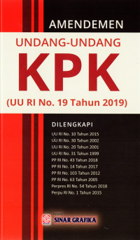 Image of Amendemen UU KPK (UU RI No.19 Tahun 2019)