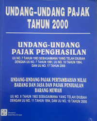 Image of Undang Undang Pajak Tahun 2000